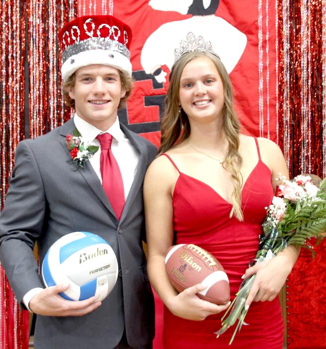 Kade Stukel and Jessy Jo VanDerWerff were crowned king and queen at Gregory’s coronation program on Monday night at the Gregory Memorial Auditorium.