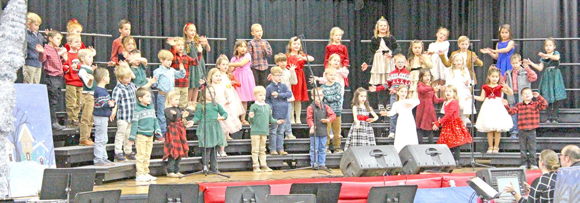 Gregory Elementary students were in tune with the holidays Monday evening