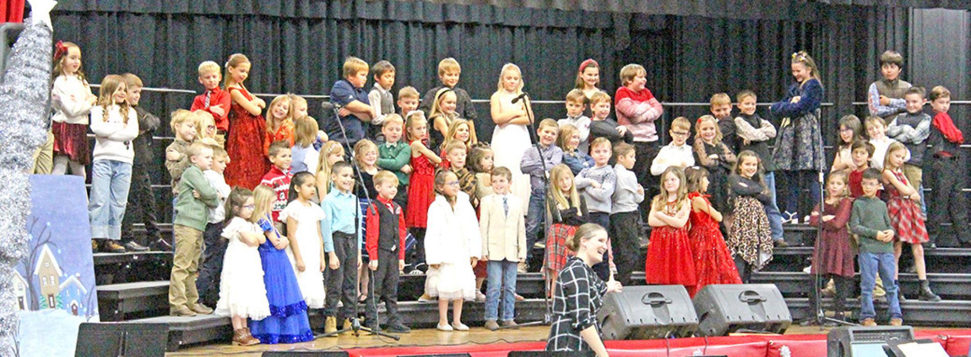 The first and second grade students displayed a little attitude in their performance of Rules for Christmas. (Photos by Kristy Ring)