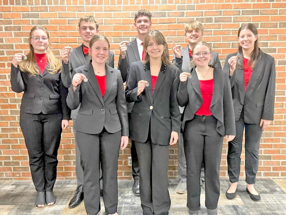 Congratulations to backrow, l to r: Charissa Ring, Ryler Stevicks, George Timanus, Bo Brozik, and Ella Sperl. Front row, l to r; Dani Timanus, Piper Bartlett, and Madisan Graber. (Submitted photo)