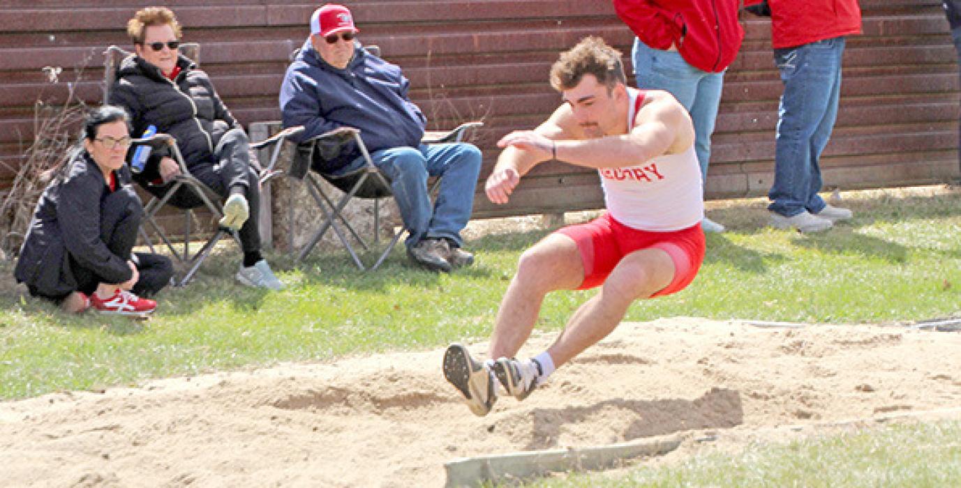 Jhett Eklund won the triple jump, setting a new personal record and school record in the process.