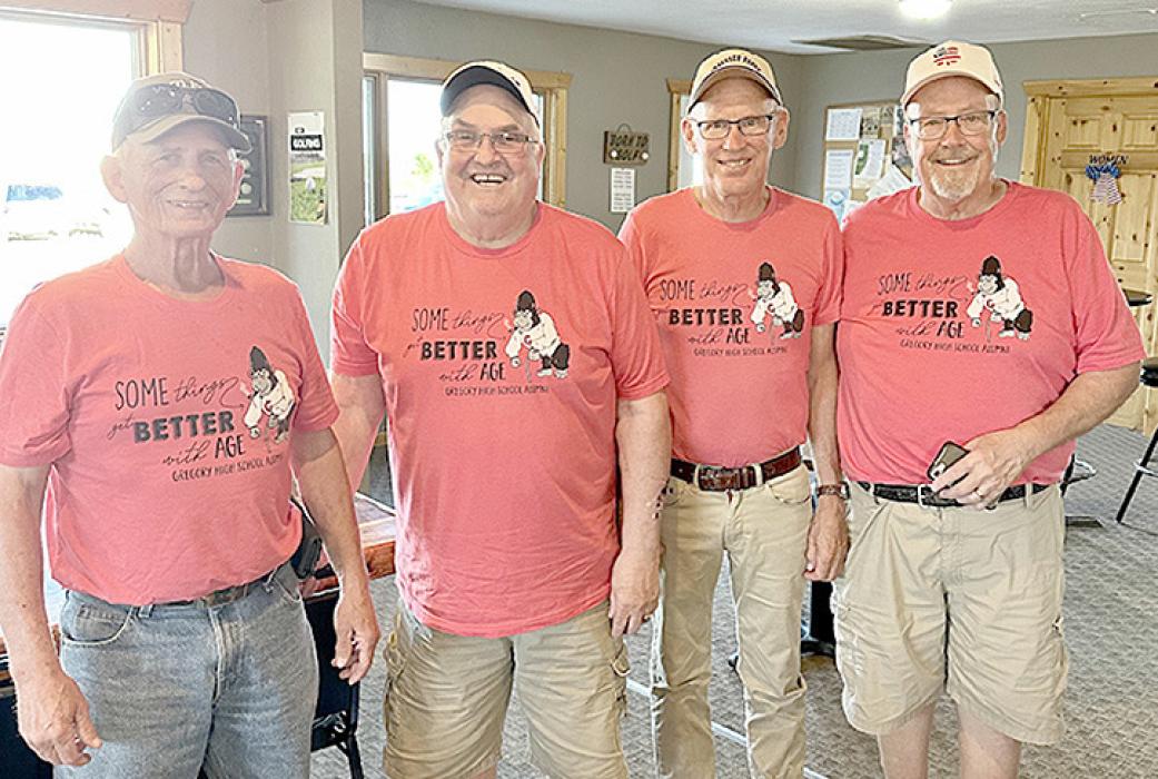 The Class of 1970 didn’t win, but represented their class at the golf tournament with team Jim Hogrefe, Darrell Shattuck, Rod Graesser and Gregg Drees. (Photo by Katie Biggins)