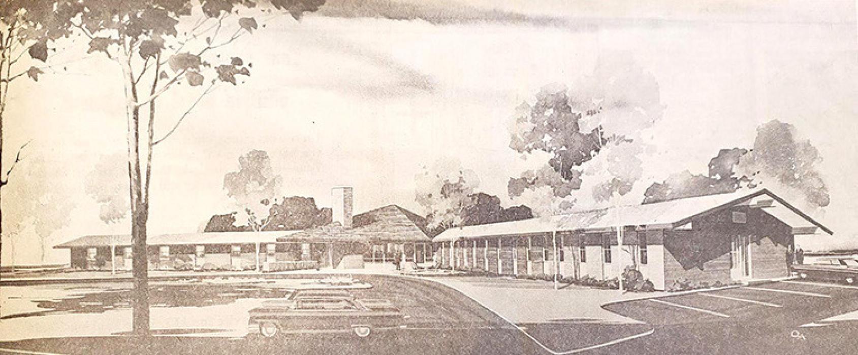 Once a location was secured, plans for the facility moved much more quickly, and by the end of May 1962 an architect’s rendering of the front of Rosebud Home for the Elderly was published in the Gregory Times-Advocate.