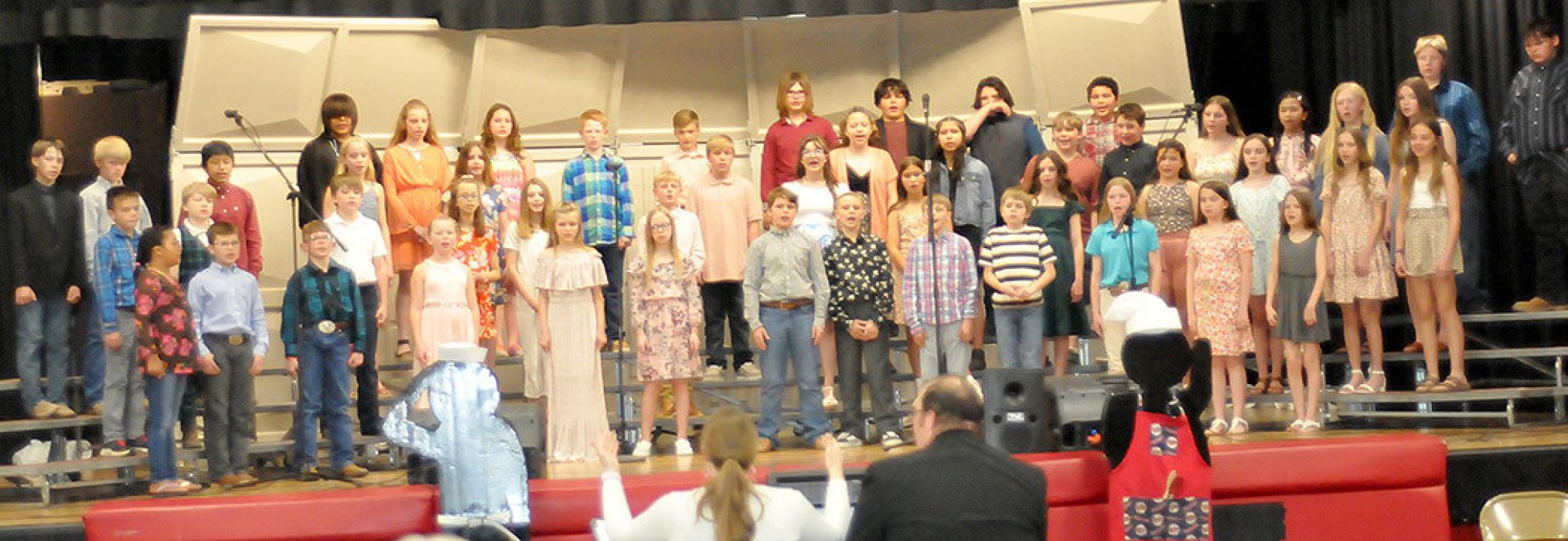 The fourth and fifth graders combined talents for their performances.