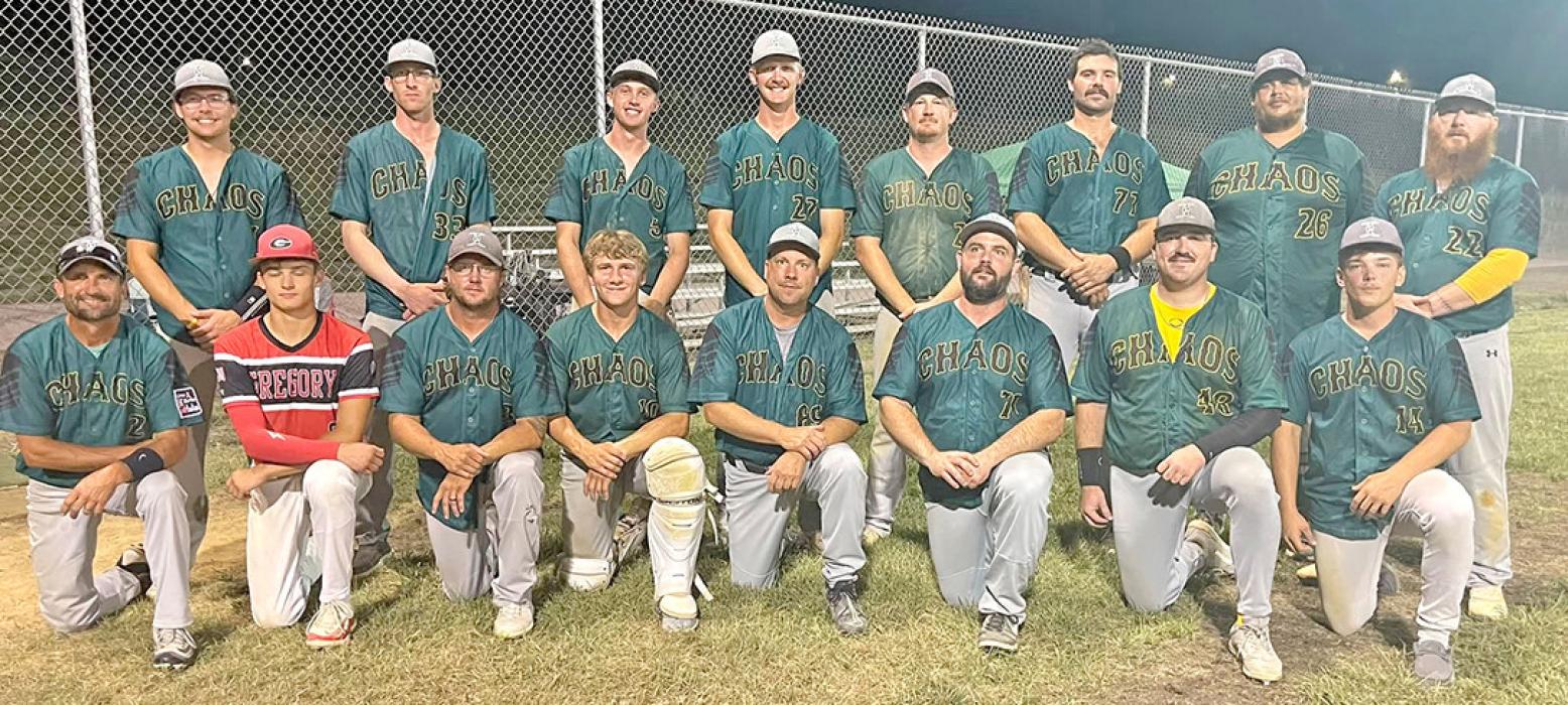 Colome Chaos, shown above, as well as the Burke Bombers, as previously reported, have qualified for the South Dakota Amateur Baseball State Tournament. Colome will face Dell Rapids PBR at 11 a.m., Thursday, August 6. The Burke Bombers will play their first game at 7:30 p.m. on Saturday, August 8, against Redfield Dairy Queen. The state tournament will be held August 5-16, 2026, at Cadwell Park in Mitchell.