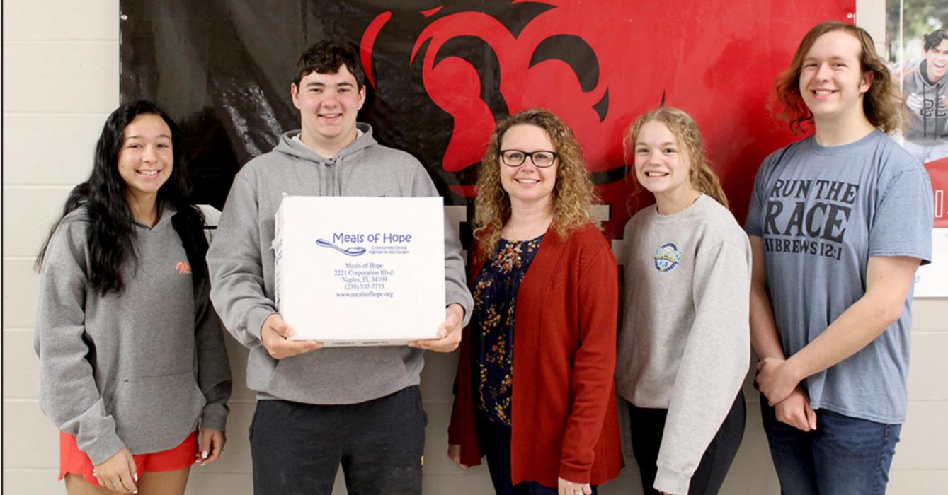 FFA members from across the state work together to measure, package, and seal meals for Day of Service Meals of Hope Project at State FFA Convention. (Submitted photo)