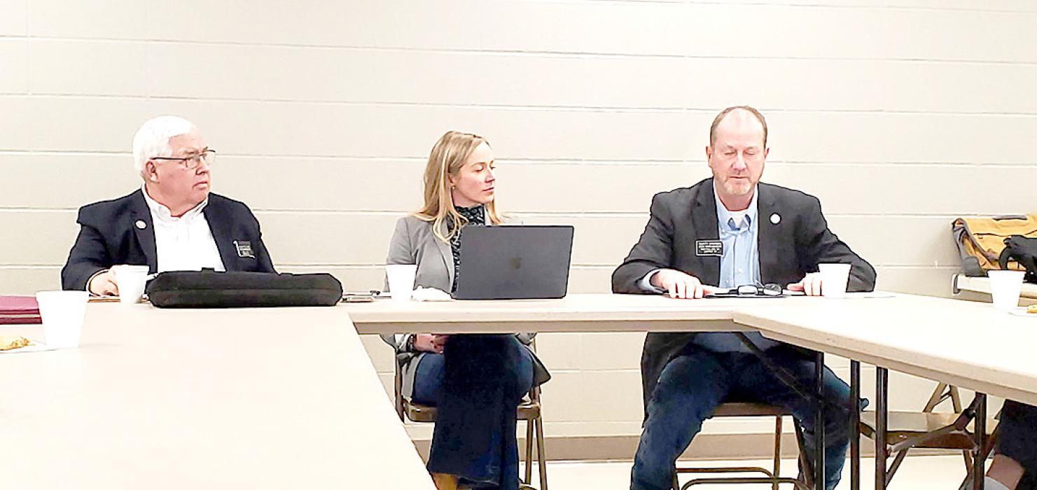 District 21 legislators — Representative Rocky Blare, Senator Erin Tobin, and Marty Overweg, shown l to r — were in town Saturday for a legislative cracker barrel to hear from their constituents.