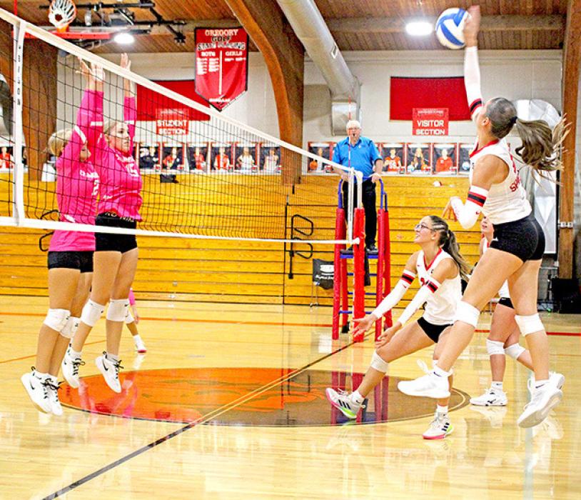 Dani VanDerWerff had 13 kills in the matchup against Chamberlain last week. (Photo by Maya Hull)