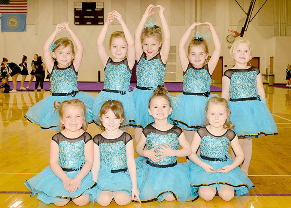 In Ballet - Tiny Division, these girls captured first place with “I See the Light.” They are shown back row, l to r: Riverly Janousek, Emersyn Nelson, Rowan Fox, Tessa Kenzy, and Anna Kerner Andersson. Front row, l to r: Makenzie Pelc, Oaklynn Warnke, Elizabeth Hall, and Lea Nelson.