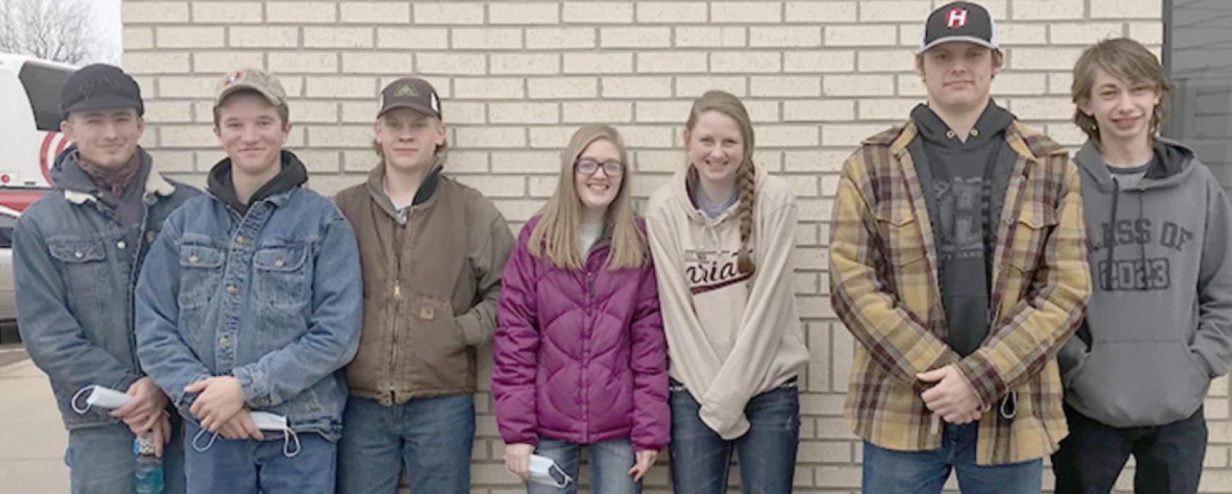 Those participating were, l to r: Mason Hood, Mason Peck, Tyler Spencer, Sidney Hannahs, Gracie Dummer, Taron Serr and Cody Williams.