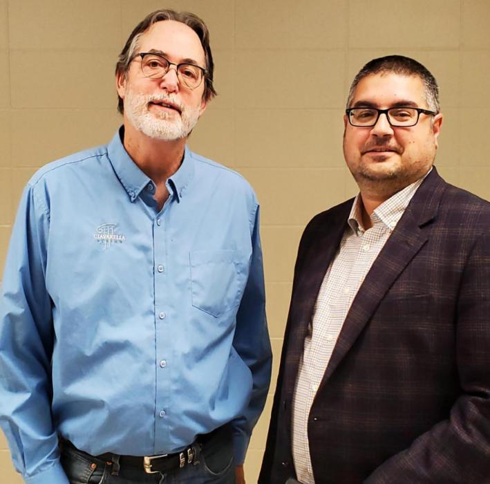Brad Ciavarella and Kevin Genzlinger of Ciavarella Design Architects attended the downtown revitalization meeting. They have worked with several communities throughout the state to develop cohesive plans to capture the personality of each, creating a more attractive atmosphere.