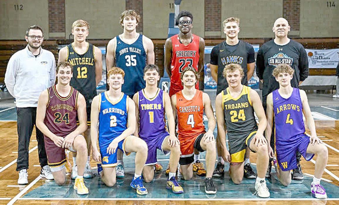 Gregory’s Daniel Mitchell is shown here in the back row, fourth from the left, with his All-Star blue squad teammates and coaches.