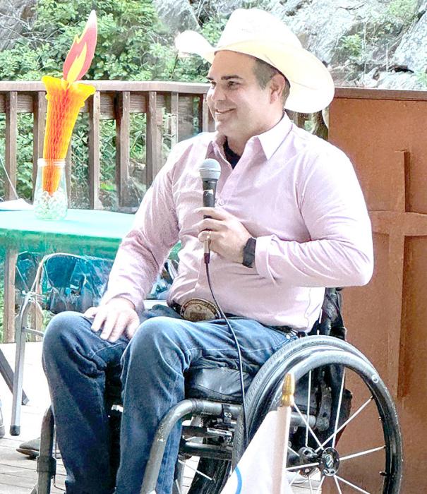 Billie Sutton shares powerful personal story with campers
