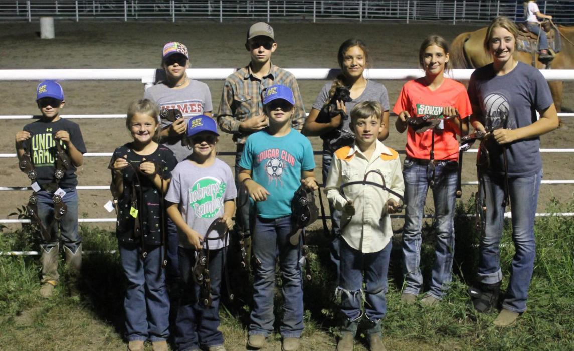 Event winners back row, l to r: Brysen Bailey, Elly Zeisler, Hayden Haiar, Shana Lensing, Brecken Vosika, and Hailey Haiar. Front row, l to r: Jazlee Schonebaum, Jordyn Zeisler, Brooklyn Bailey, and Jase Jons.