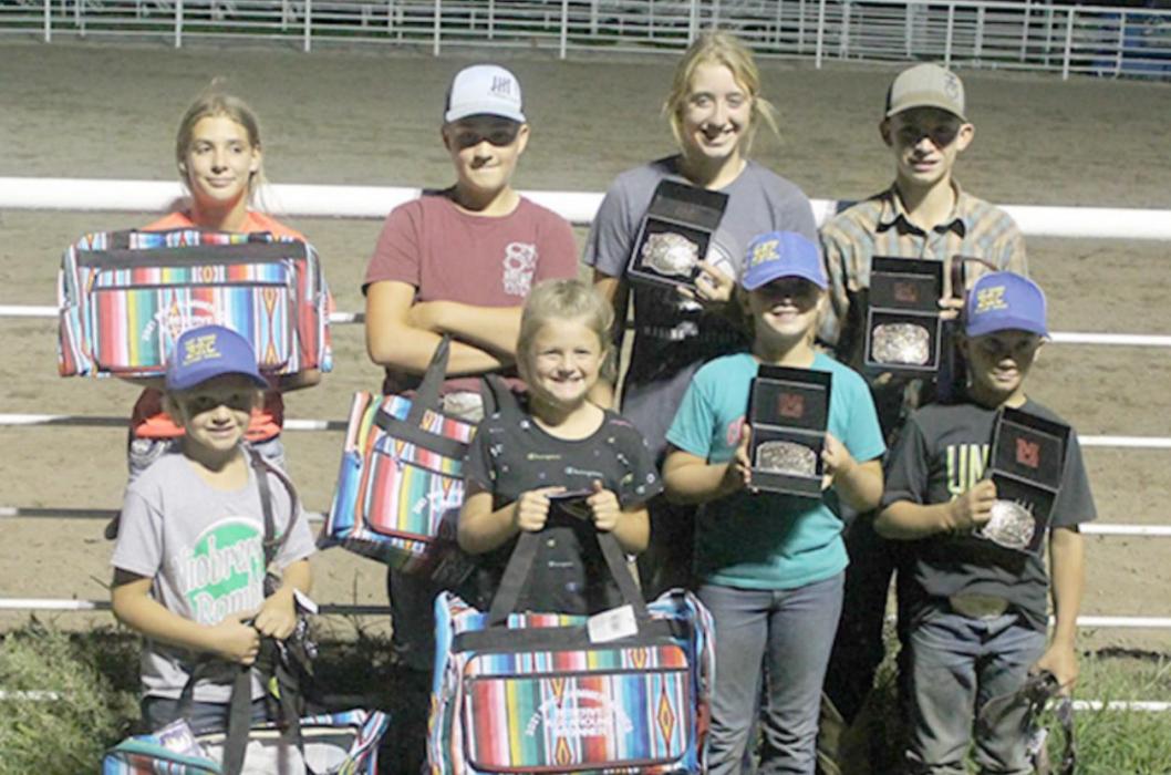 All Around and Reserve winners were back row, l to r: Brecken Vosika, Wyatt Vomacka, Hailey Haiar, and Hayden Haiar. Front row, l to r: Jordyn Zeisler, Jazlee Schonebaum, Brooklyn Bailey, and Brysen Bailey.