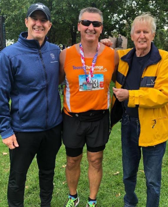 Wade Juracek completed two marathons this fall, running for Team Tedy for stroke awareness in the Boston Marathon and in the Med City Marathon in Rochester, MN.