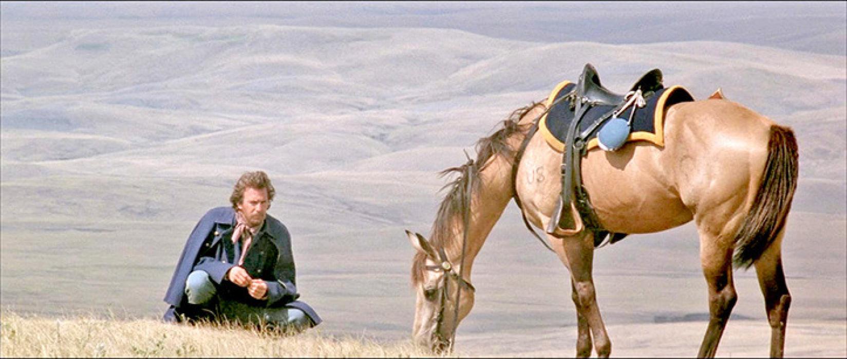 Kevin Costner against the dramatic rolling prairie in ‘Dances With Wolves,’ which was shot in western South Dakota in 1989. (Photo: Dean Semler)