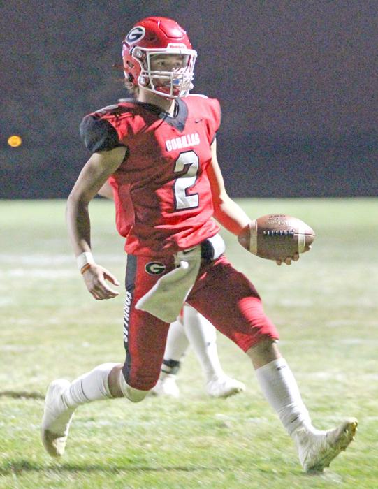Rylan Peck scores a touchdown in last Thursday’s first round playoff win against Iroquois/Lake Preston.