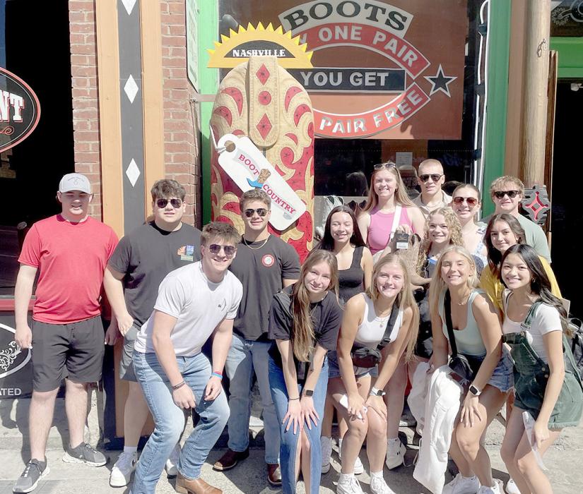 Broadway Street in downtown Nashville is where all the action is, and the group had time to do some souvenir shopping there.