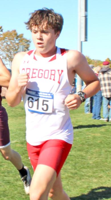Pierce Stukel helped the boys team to a fifth place finish and the first team plaque for Gregory at the state meet on Saturday in Sioux Falls. He ran a time of 19:15.14, good for 64th place.