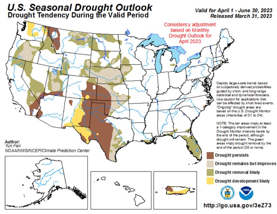 Above average snowfall this winter has resulted in the likely removal of this area’s drought designation.