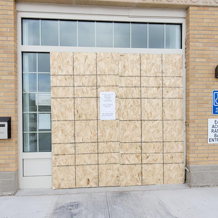Andrew Lubber, 38, of Gregory, has been arrested in connection with a crime committed at the Gregory County Courthouse at 7:00 a.m., Friday, August 23, 2024, in which a vehicle ran through both the front and back doors. No one was injured. The South Dakota Division of Criminal Investigation is investigating the incident, led by the South Dakota Attorney General’s office. Charges are pending.