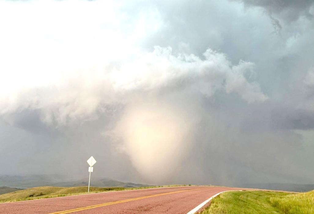 This was the tornado, as captured by Ryan Scholl @Wx-Scholl on X, as it hit north of Bonesteel Monday evening. The storm moved southeast from the Dixon area throughout the evening with tornadoes touching down in several locations. (Photo by taken from KORN News Radio)
