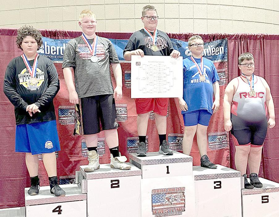 Austin Vosika won first place in the Novice HWT division, pinning his opponent in 2:36 seconds.