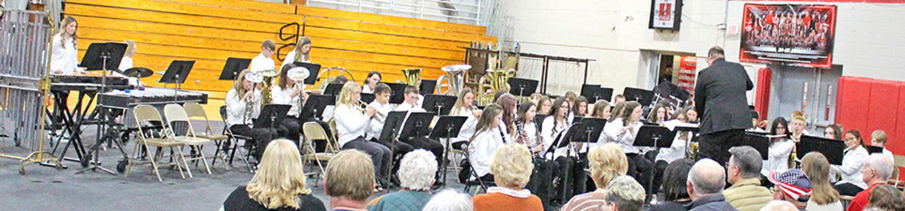 The Jr. High band Decked the Halls with Chips and Salsa at the beginning of their performance. (Photo by Kristy Ring)
