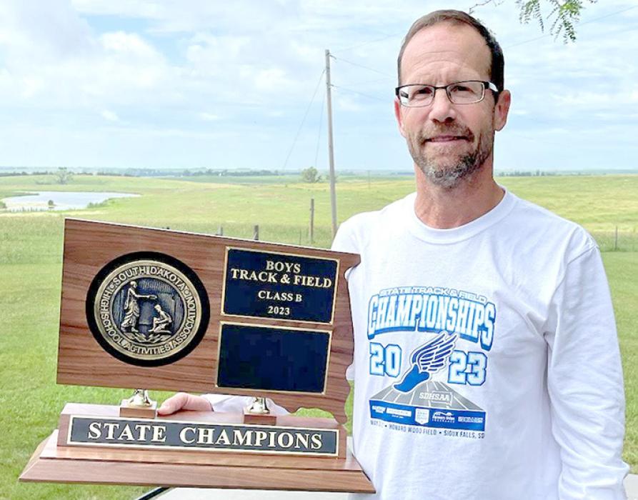 After coaching the Gregory High School boys track team to their first state championship, Coach Kurt Stukel was named track and field coach of the year.