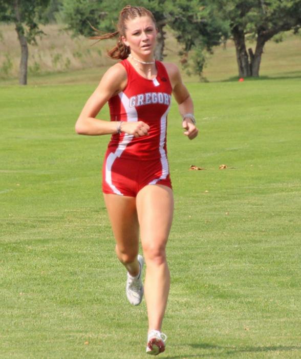 Emma Thomas crossed the line in first place with a time of 20:59.4 at the host invitational last Tuesday.