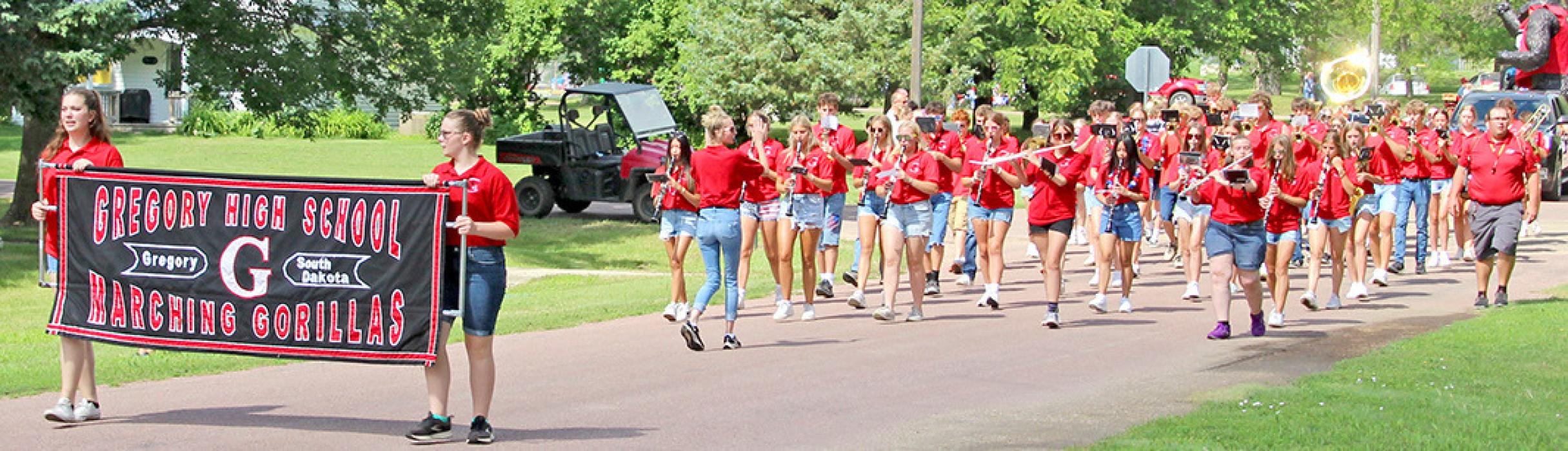 The music of the Gregory High School marching band filled the air.