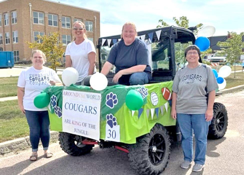 Rachelle Norberg (left) and her office staff at the 2025 Burke, S.D., homecoming parade. (Photo by Rachelle Norberg)