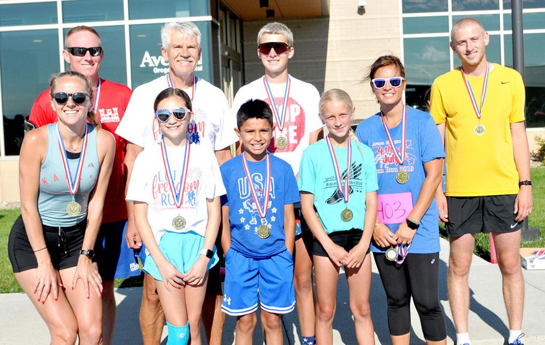Earning first place medals in their divisions were back row, l to r: Jacob Vissia, Larry Lucas, Tobyn Tiegen, and Kray Person. Front row, l to r: Abby Mock, Beatrix Hernandez, Bentley Louwagie, Maddi Teigen, and Chris VanDerWerff.