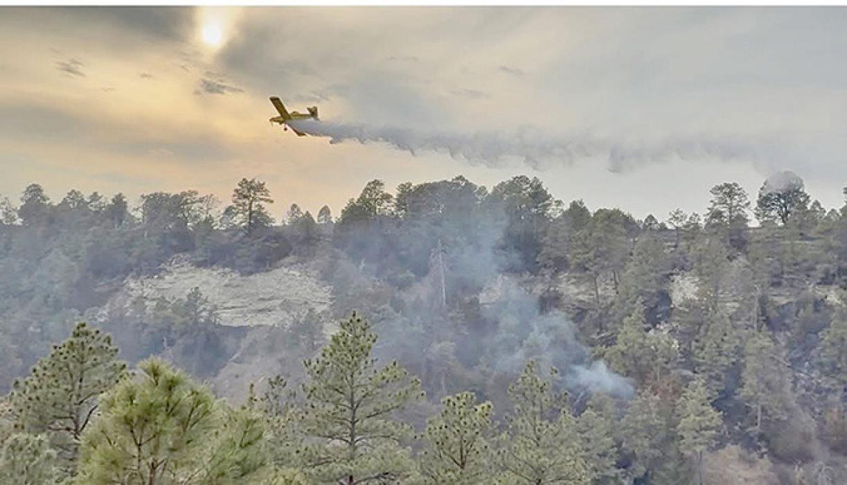 “We need rain.” That’s the message from Valentine Fire Chief Terry Engles as the Anderson Bridge Fire continues to smolder within its perimeter. He said the rugged terrain is making firefighting efforts more difficult. The Anderson Bridge Fire started Thursday, March 12, south of Kilgore and has burned approximately 16,182 acres. (Photo taken from The Twister’s Facebook Page)