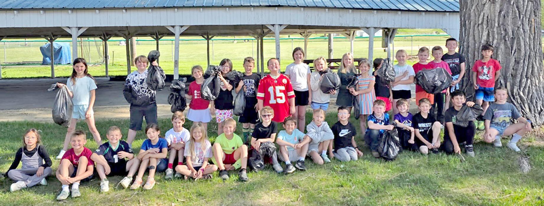 The 2nd graders had much less trash to pick up at the buttes and the Frisbee golf course compared to previous years. (Submitted photos)