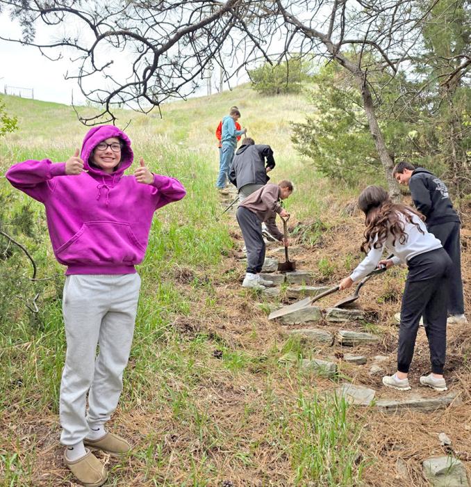 No matter how clear the Freshmen get the stairs on the buttes, they will be covered up again by next year.