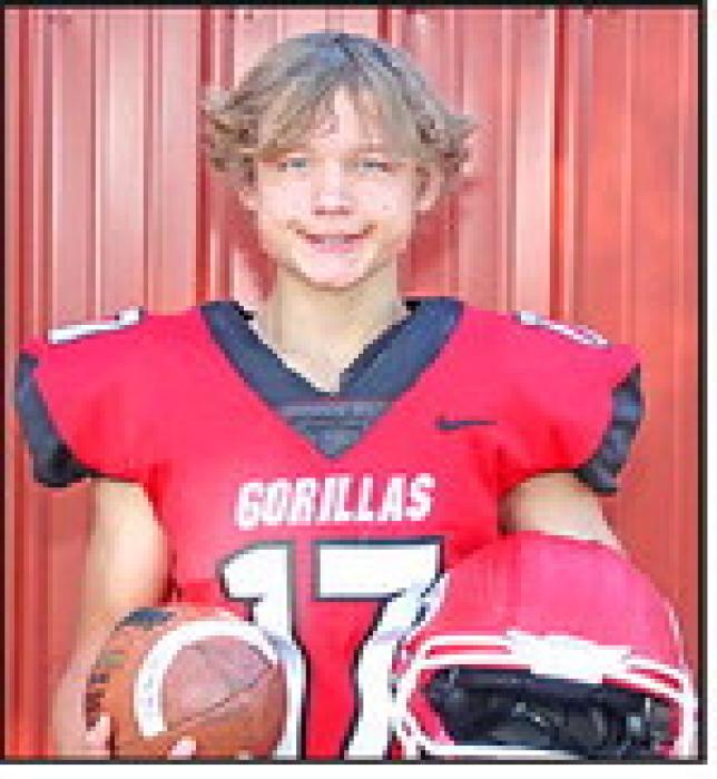 DANE JOHNSON #17 Parents: Amanda Johnson Year: 5’5” Freshman Position: OL/DL Wt. 130#