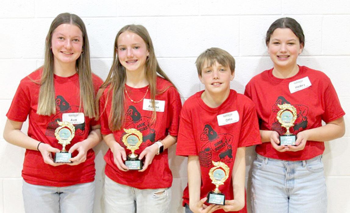 The 6th graders Ava Schweigert, Aubree Stevicks, Otto Reber, and Hadley Braun received 3rd place.