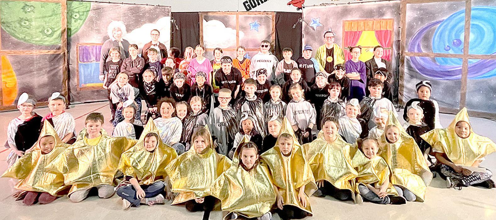 Gregory Elementary students perform with members of the Dakota Players touring Children’s Theatre
