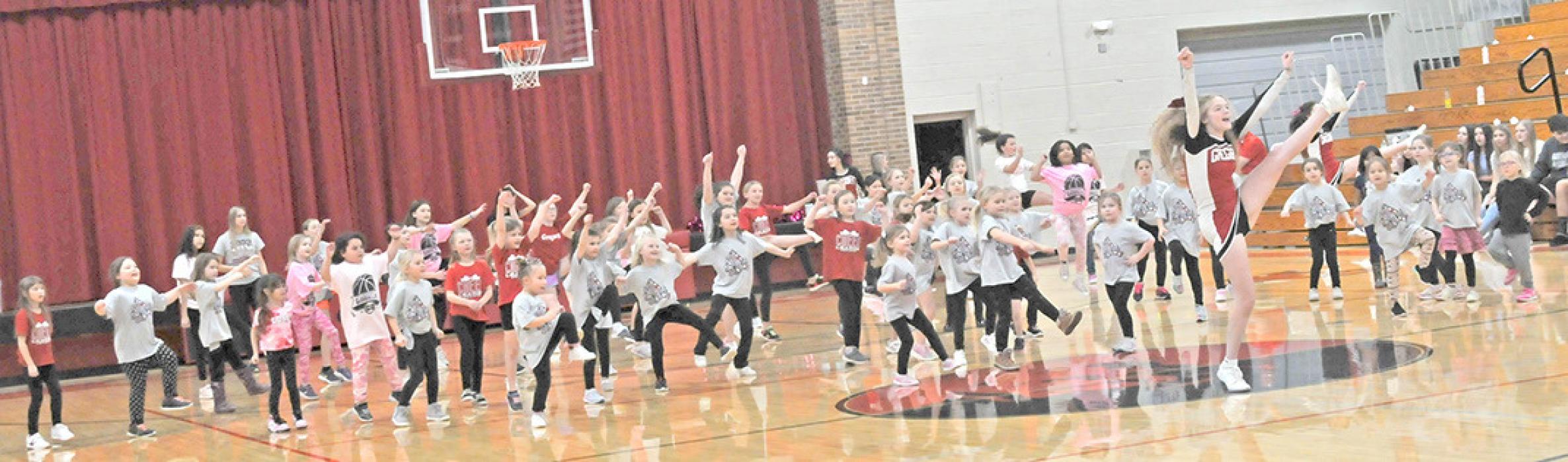 The Gregory High School cheerleaders put on a cheer camp for little girls recently. Practice makes... well... better, and the girls showed off their moves after the girls basketball game on Monday night.