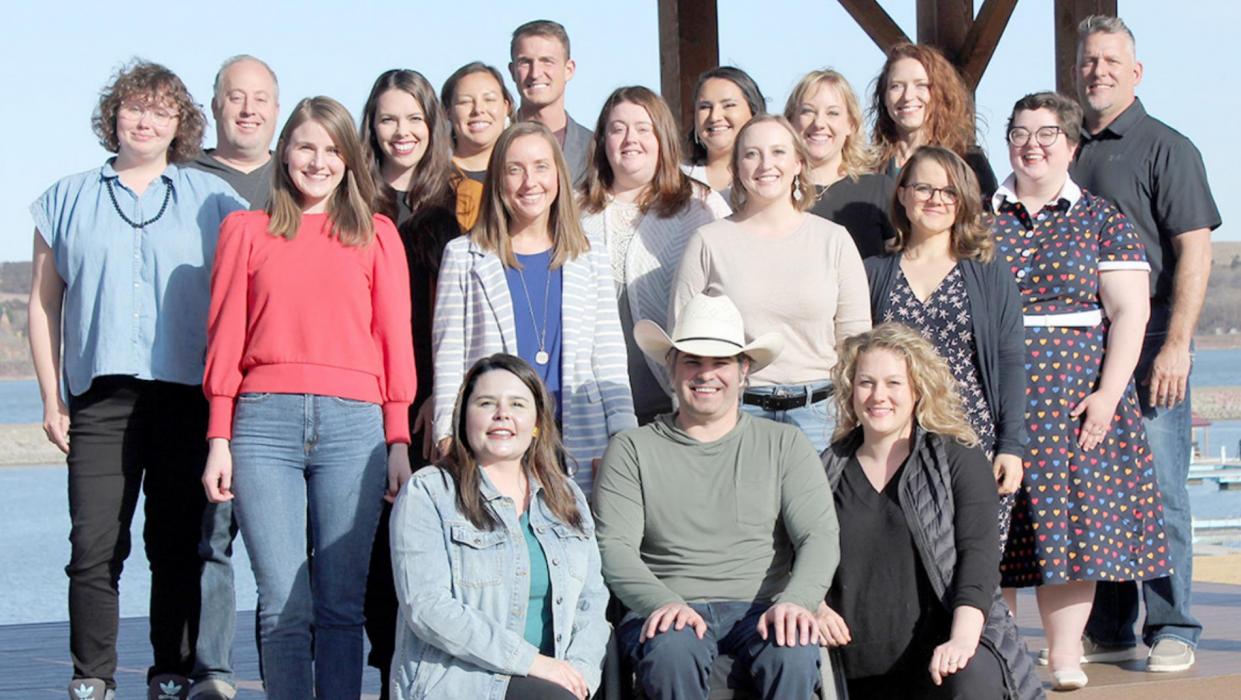 Billie, front center, and Kelsea Sutton, front row, right, are pictured with the 2022 Sutton Leadership Institute class.