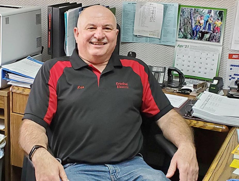 Ken Cerny looks pretty relaxed as his retirement from Rosebud Electric approaches.