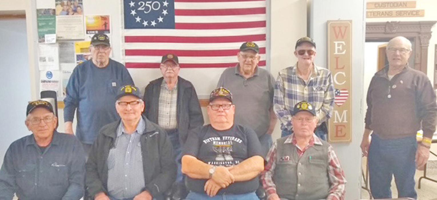 Front row, l to r: Allen Johnson, Curtis Kerner, Curt Vakiner, and Richard Rubel. Back row, l to r: Skip Emme, Robert Cihak, Doug Lindquist, Bob Fenenga, and Dale Reber.