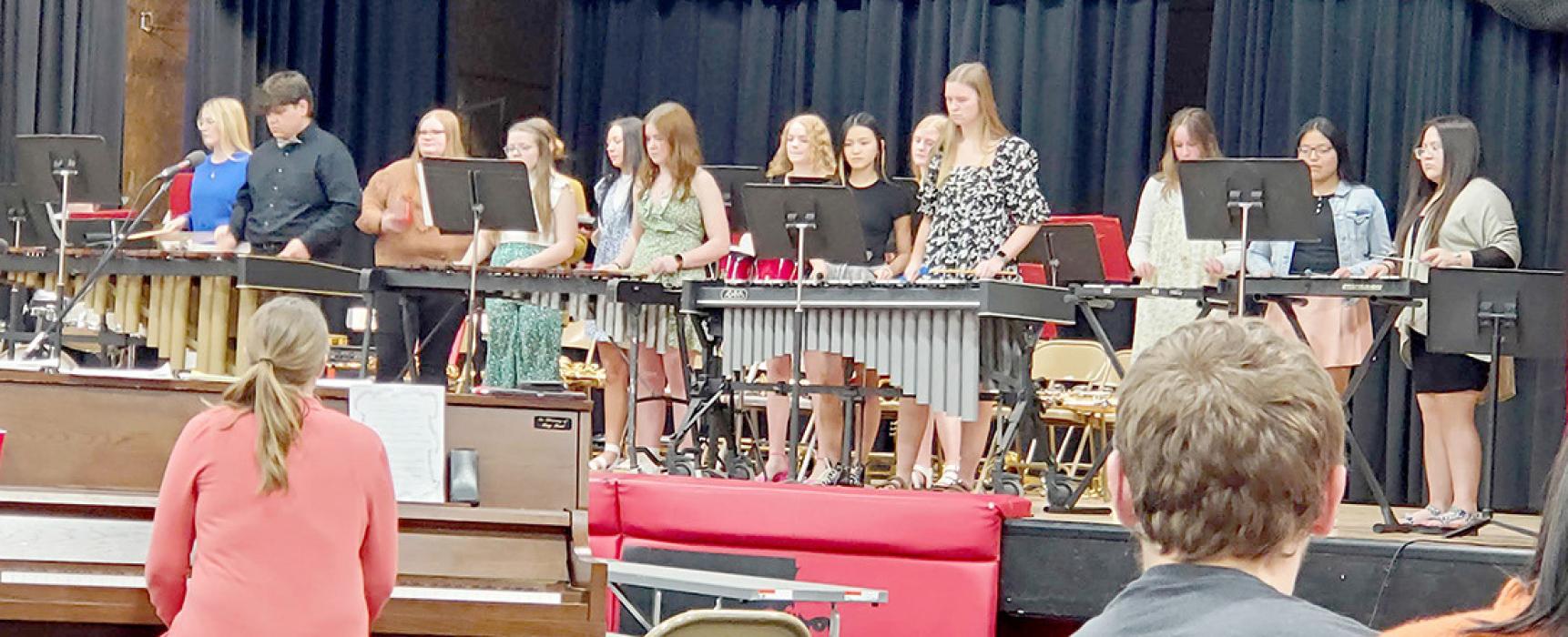 The percussion ensemble kicked off the evening’s entertainment with Afro Blue by Mongo Santamaria.