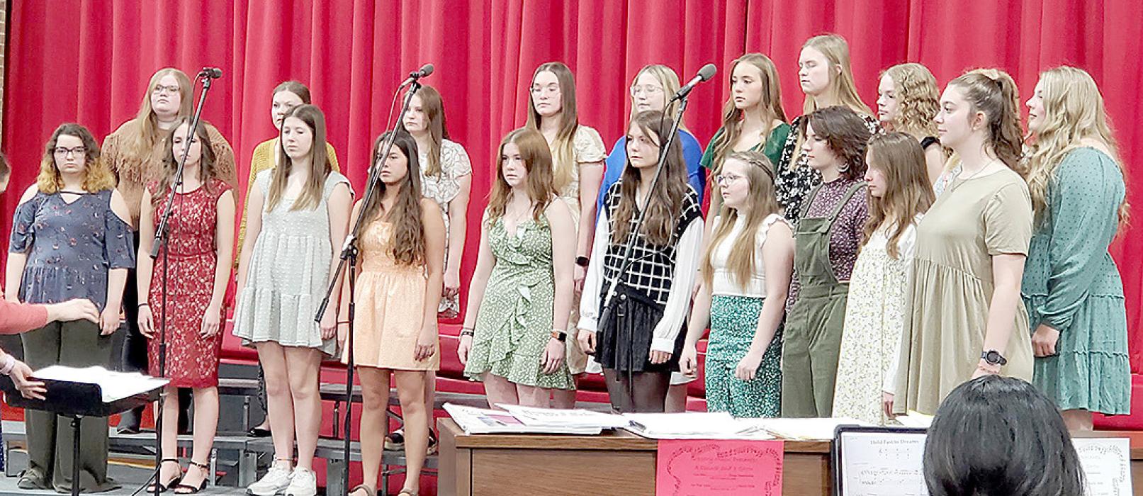 The girls vocal group was pitch perfect in their performance of Hold Fast to Dreams by Susan LaBarr.