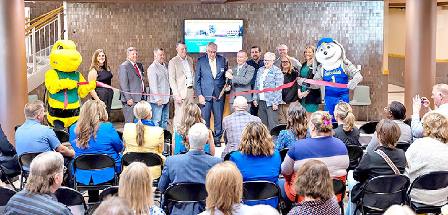 Officials from South Dakota State University, Black Hills State University, Monument Health and the South Dakota Board of Regents were among those present for a ribbon cutting at the newly renovated and expanded nursing facility at BHSU-Rapid City on Sept. 30.