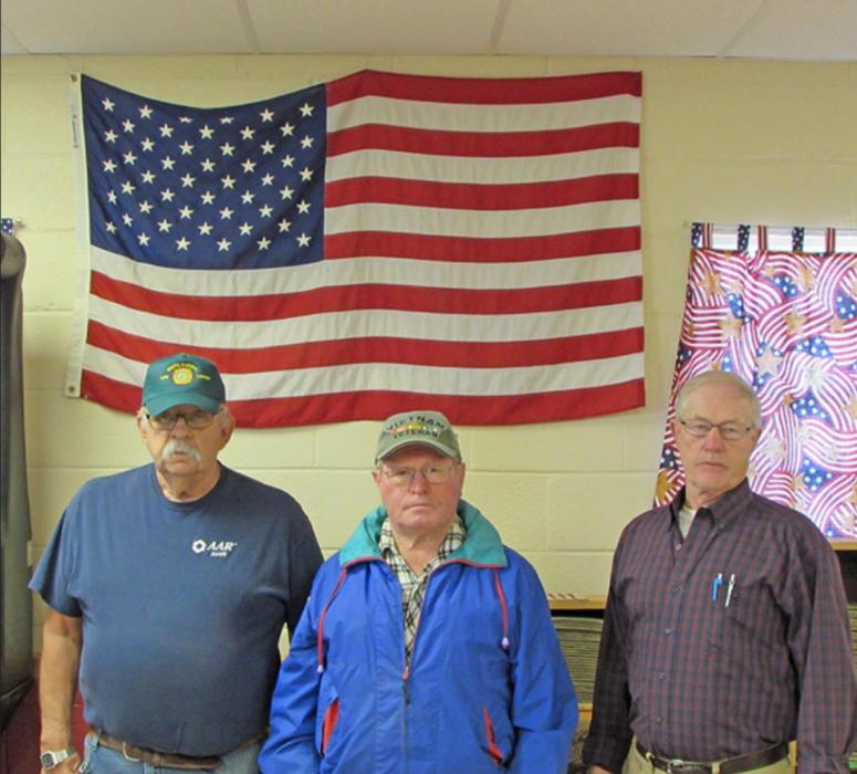 Left to right, Dennis Pense, Richard Rubel and Dale Reber (Gregory County Veteran’s Affair Officer)
