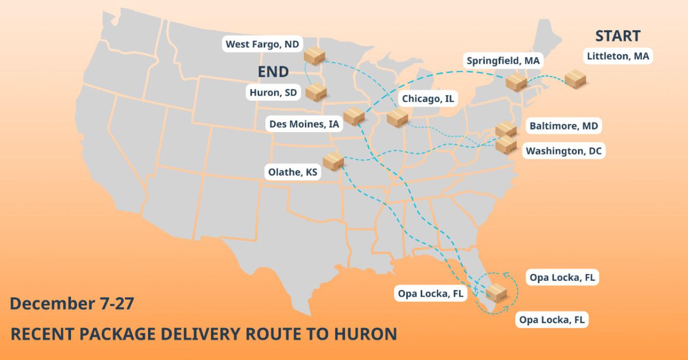 Mary’s package delivery route.