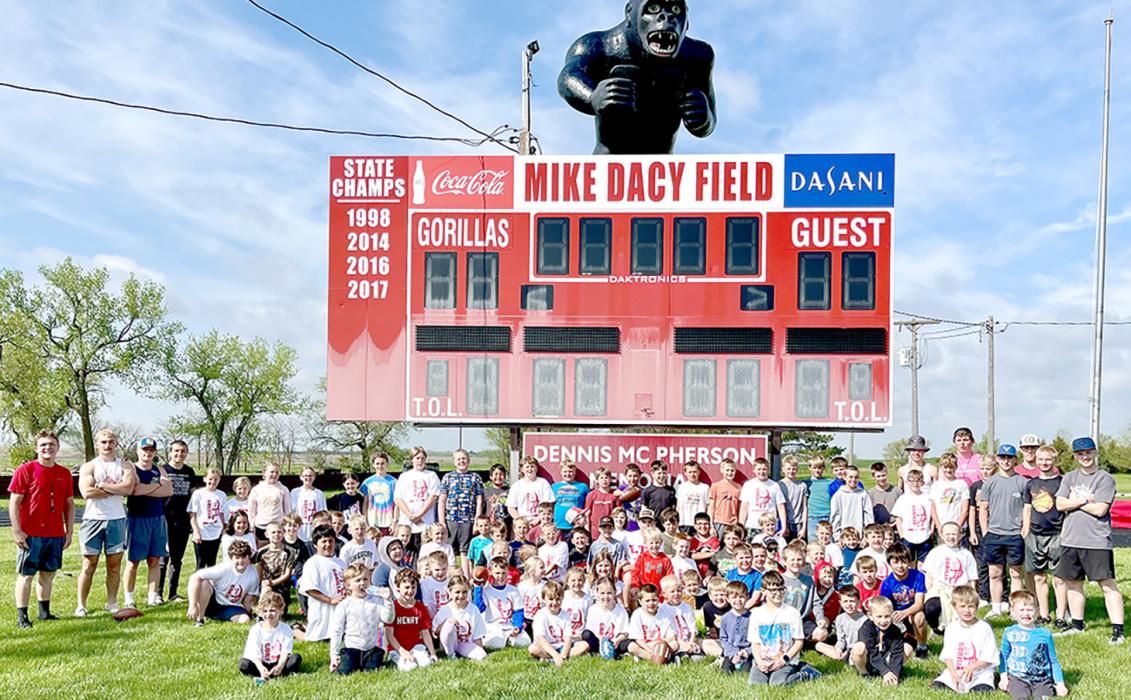 Summer-time youth football in Gregory
